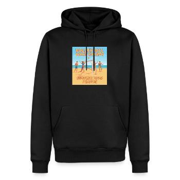 Volleyball Beach Champs Saison d’été 2024 - Sweat à capuche Premium bio Homme - noir - Devant - Nico (187cm)