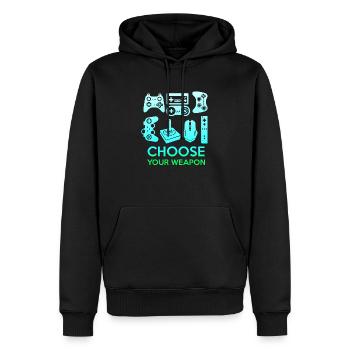 Gamer Jeu En Ligne Jeux Sur Ordinateur Arcade Neon - Sweat à capuche Premium bio Homme - noir - Devant - Nico (187cm)