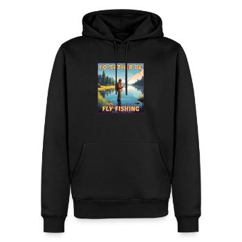 Je préfère pêcher à la mouche - Sweat à capuche Premium bio Homme - noir - Devant - Nico (187cm)