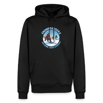 Snowboarders Eat, Drink, Sleep & Repeat! - Men’s Premium Organic Hoodie - black - Front - Nico (187cm)