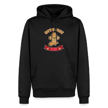 11869 gingerbread bite me red full - Men’s Premium Organic Hoodie - black - Front - Nico (187cm)