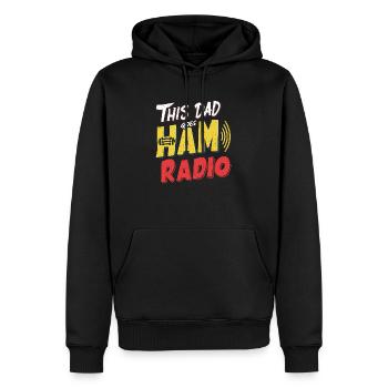 Ce papa adore la radio amateur - Sweat à capuche Premium bio Homme - noir - Devant - Nico (187cm)