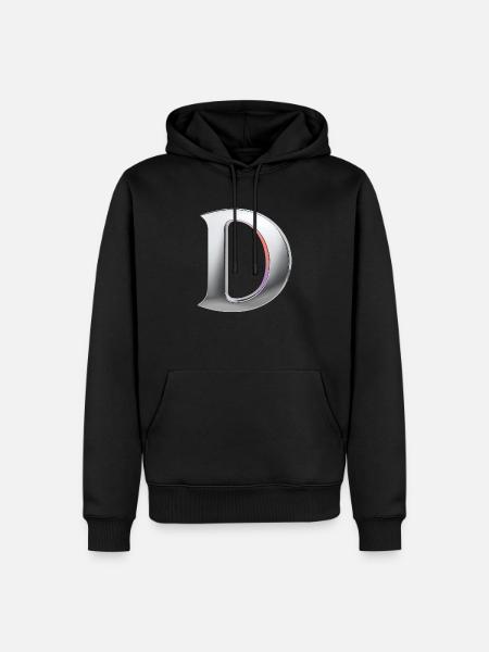 Chrome ,, D " Metallic - Männer Premium Bio Hoodie - Schwarz