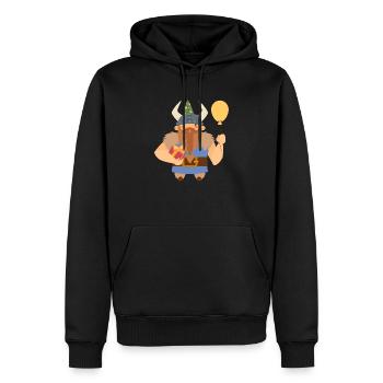 Geburtstag Wikinger Papa - Männer Premium Bio Hoodie - Schwarz - Vorne - Nico (187cm)