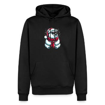 Weihnachten Cooler Eisbär - Männer Premium Bio Hoodie - Schwarz - Vorne - Nico (187cm)