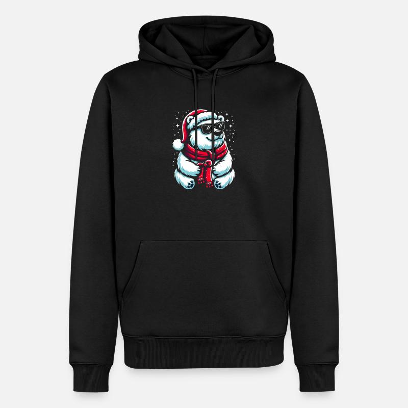 Weihnachten Cooler Eisbär - Männer Premium Bio Hoodie - Schwarz