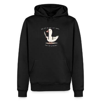 Oie poignardante - Sweat à capuche Premium bio Homme - noir - Devant - Nico (187cm)