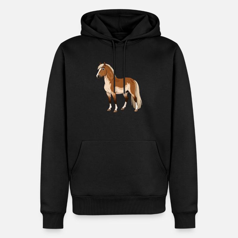 Fjordpferd echt - Männer Premium Bio Hoodie - Schwarz
