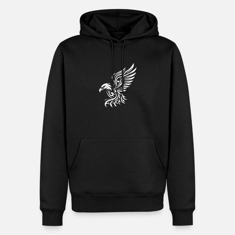 Aigle tatouage logo - Sweat à capuche Premium bio Homme - noir