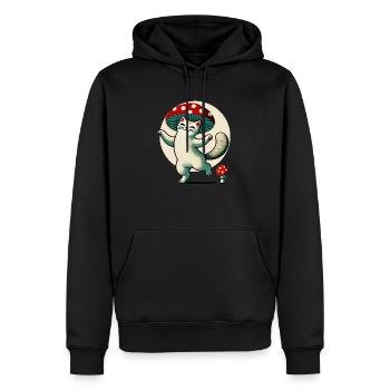 Champignon Kitty Cat - Sweat à capuche Premium bio Homme - noir - Devant - Nico (187cm)