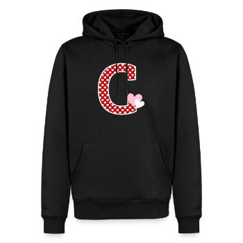 Buchstabe c Herz - Männer Premium Bio Hoodie - Schwarz - Vorne - Nico (187cm)