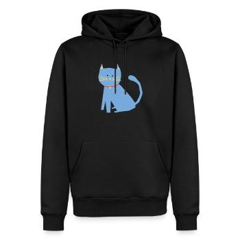 Blaue Katze - Männer Premium Bio Hoodie - Schwarz - Vorne - Nico (187cm)