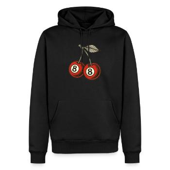 Piscine à 8 balles - Sweat à capuche Premium bio Homme - noir - Devant - Nico (187cm)