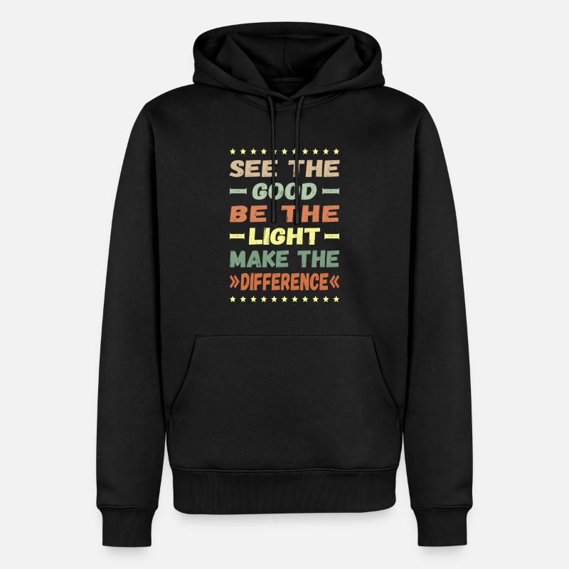 Make the difference - Männer Premium Bio Hoodie - Schwarz