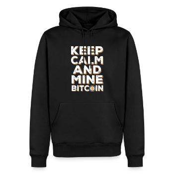 BITCOIN - Männer Premium Bio Hoodie - Schwarz - Vorne - Nico (187cm)