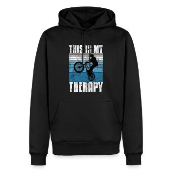 BMX est mon vélo de thérapie - Sweat à capuche Premium bio Homme - noir - Devant - Nico (187cm)