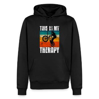 BMX est mon vélo de thérapie - Sweat à capuche Premium bio Homme - noir - Devant - Nico (187cm)