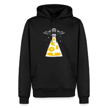 Ufo - Sweat à capuche Premium bio Homme - noir - Devant - Nico (187cm)