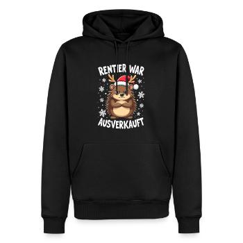 Igel Rentier war ausverkauft - Männer Premium Bio Hoodie - Schwarz - Vorne - Nico (187cm)