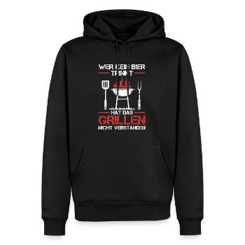 Griller BBQ Grill Grillmeister Grillen Grillparty - Männer Premium Bio Hoodie - Schwarz - Vorne - Nico (187cm)