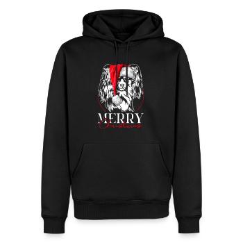 Santa Papillon Merry Christmas Hunde Hund Wilsigns - Männer Premium Bio Hoodie - Schwarz - Vorne - Nico (187cm)