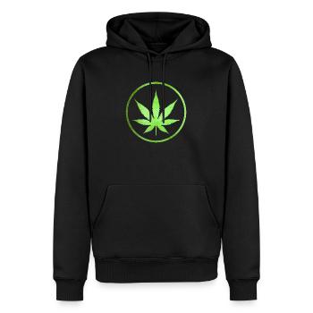 Feuille de marijuana - Sweat à capuche Premium bio Homme - noir - Devant - Nico (187cm)