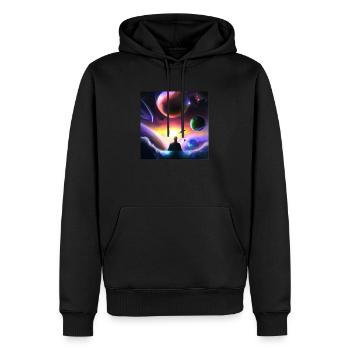 1b - Sweat à capuche Premium bio Homme - noir - Devant - Nico (187cm)