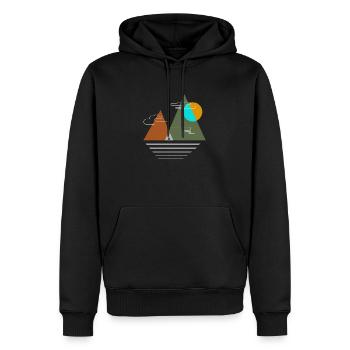 Camping in den Bergen - Männer Premium Bio Hoodie - Schwarz - Vorne - Nico (187cm)