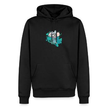 aquarell susi style Maus Frech wild Statement love - Männer Premium Bio Hoodie - Schwarz - Vorne - Nico (187cm)