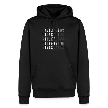 Intelligence Is The Ability To Adapt To Change - Men’s Premium Organic Hoodie - black - Front - Nico (187cm)