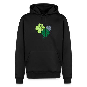 Glücks Kleeblatt - Geschenk zum Geburtstag - Männer Premium Bio Hoodie - Schwarz - Vorne - Nico (187cm)