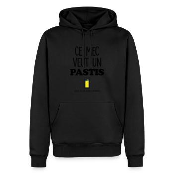 Ce mec veut un Pastis - Sweat à capuche Premium bio Homme - noir - Devant - Nico (187cm)