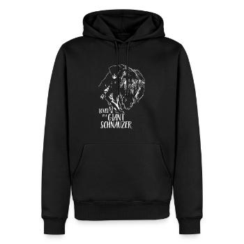 Loved by a Giant Schnauzer Hundespruch Wilsigns - Männer Premium Bio Hoodie - Schwarz - Vorne - Nico (187cm)