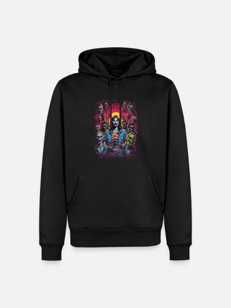 Zombie Illustration - Männer Premium Bio Hoodie - Schwarz