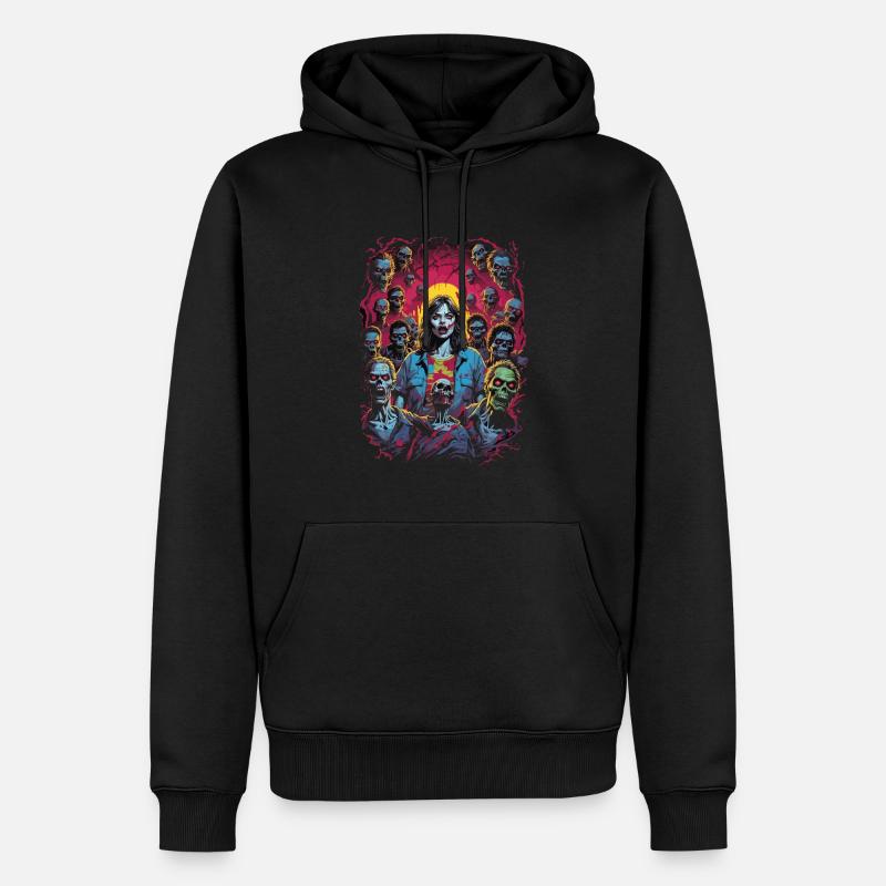 Zombie Illustration - Sweat à capuche Premium bio Homme - noir