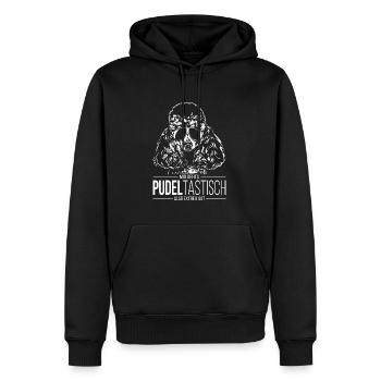 PUDELTASTISCH Zwergpudel Spruch Hundespruch Hunde - Männer Premium Bio Hoodie - Schwarz - Vorne - Nico (187cm)