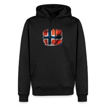 Norwegen Flagge - Männer Premium Bio Hoodie - Schwarz - Vorne - Nico (187cm)
