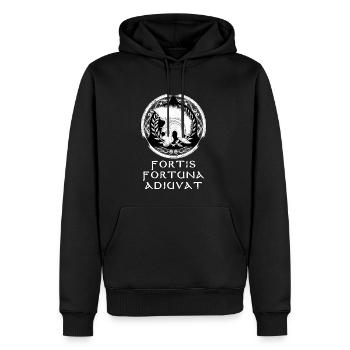 Fortis Fortuna Adiuvat Römischer Zenturio - Männer Premium Bio Hoodie - Schwarz - Vorne - Nico (187cm)
