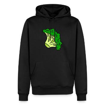 Green Broccoli Doodle - Men’s Premium Organic Hoodie - black - Front - Nico (187cm)