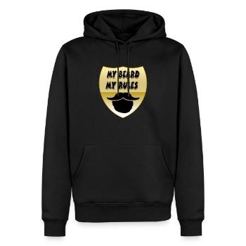 Bart - Männer Premium Bio Hoodie - Schwarz - Vorne - Nico (187cm)