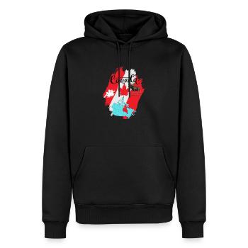 Canada, feuille d’érable. - Sweat à capuche Premium bio Homme - noir - Devant - Nico (187cm)
