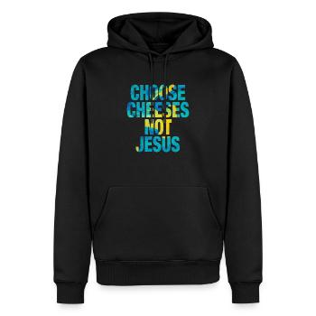 Choose Cheeses - not Jesus - Männer Premium Bio Hoodie - Schwarz - Vorne - Nico (187cm)