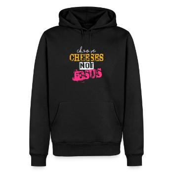 Choose Cheeses - not Jesus - Männer Premium Bio Hoodie - Schwarz - Vorne - Nico (187cm)