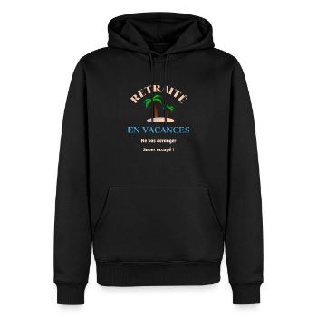 Retraité en Vacances ! - Sweat à capuche Premium bio Homme - noir - Devant - Nico (187cm)