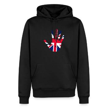 English footprint - Men’s Premium Organic Hoodie - black - Front - Nico (187cm)