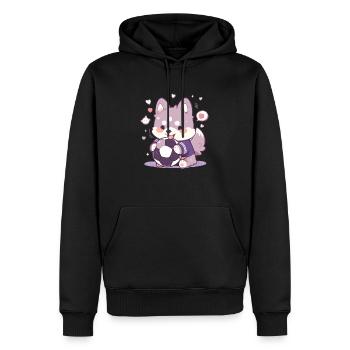 Cute Soccer Dog - Funny Dog Soccer Design - Men’s Premium Organic Hoodie - black - Front - Nico (187cm)