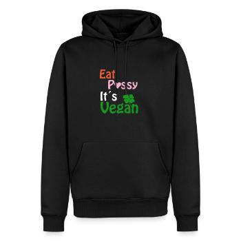 MANGEZ PSSY SON VEGAN X - Sweat à capuche Premium bio Homme - noir - Devant - Nico (187cm)