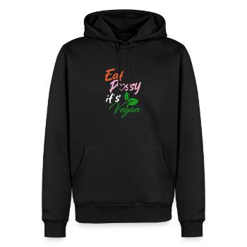 EAT PSSY son végétalien - Sweat à capuche Premium bio Homme - noir - Devant - Nico (187cm)