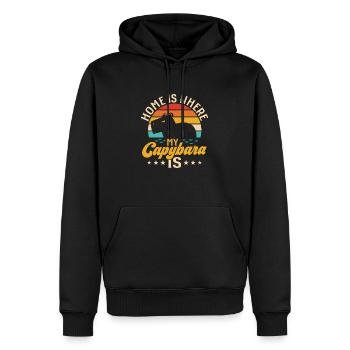 Home Is Where My Capybara Is Capibara Owner Mammal - Männer Premium Bio Hoodie - Schwarz - Vorne - Nico (187cm)