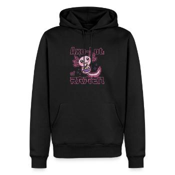 Axolotl mangeant des ramen - Sweat à capuche Premium bio Homme - noir - Devant - Nico (187cm)